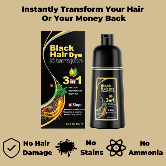 Black Hair Dye Shampoo 3 in 1