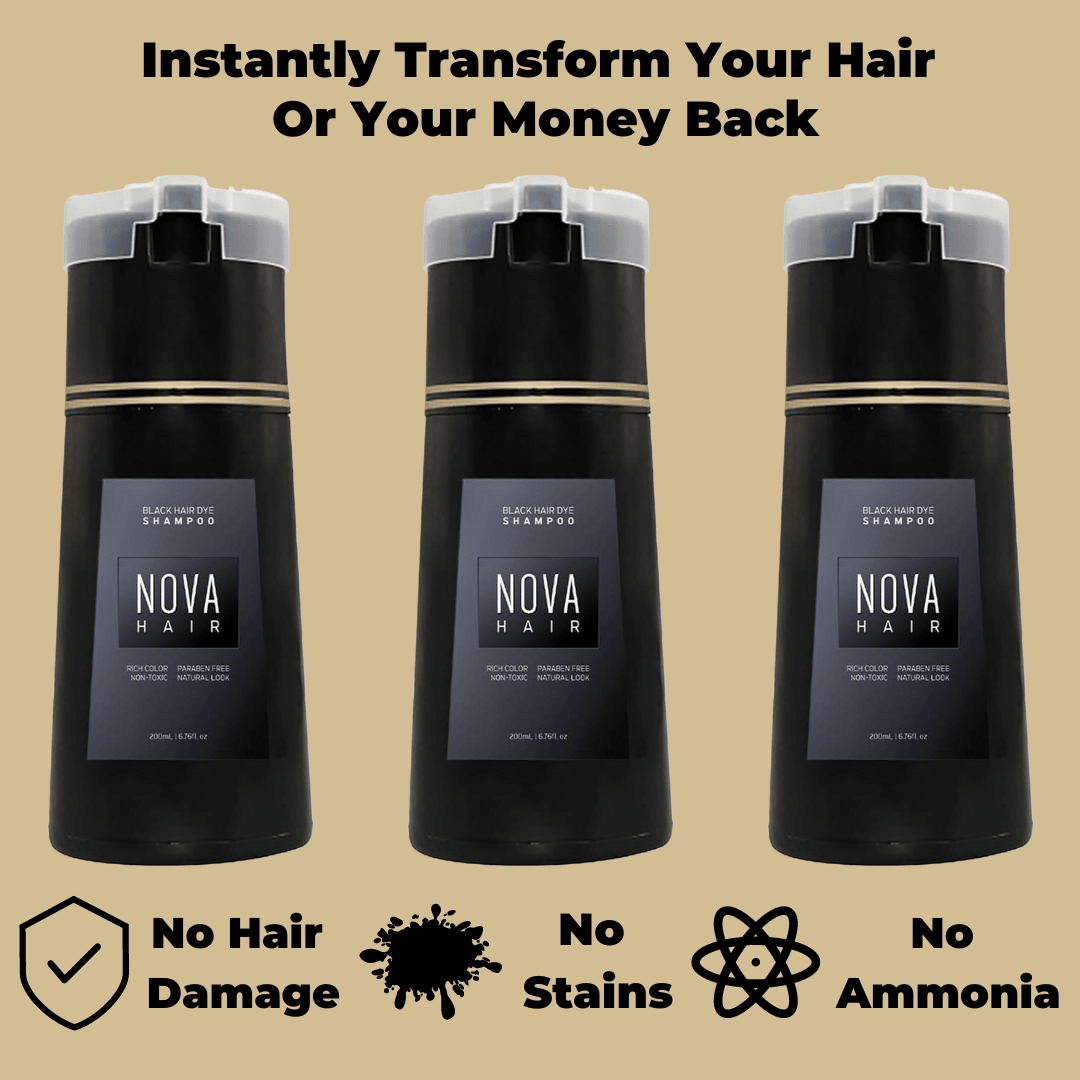 NovaHair Instant Dye Shampoo 3 Pack