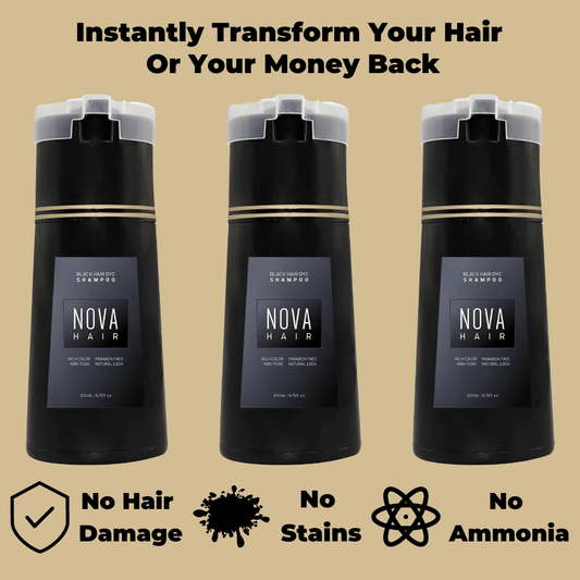 NovaHair Instant Dye Shampoo 3 Pack